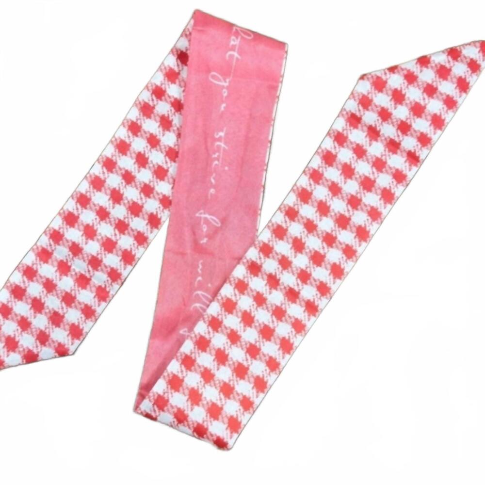 NEW RODEO DRIVE CONCHOS women's checkered skinny wild rag scarf in red and white